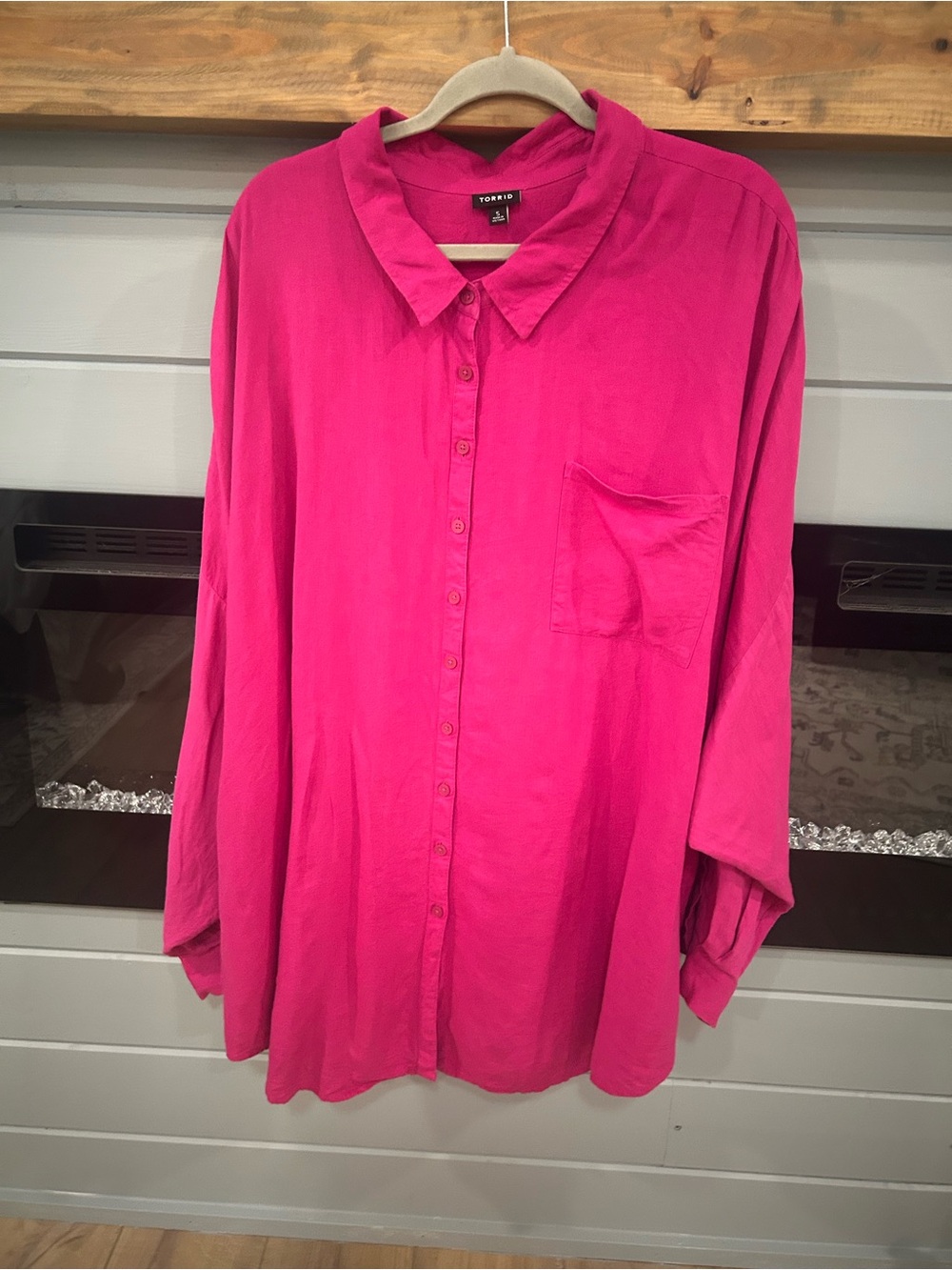 Torrid Relaxed Linen-Blend Shirt